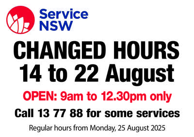 Variation to the Service NSW Agency hours of operation